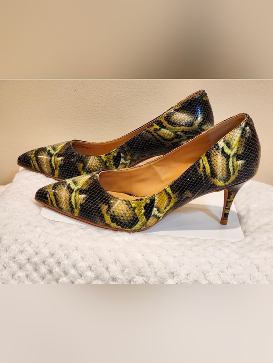 Golo Francine Shoes - Golo Francine Leather Snakeskin Embossed Pointed Toe Pump, Sz 6.5, retail $145